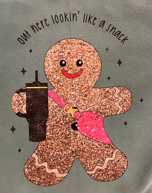 Out Here Looking Like a Snack Ginger Bread Graphic Crewneck - Limited Edition