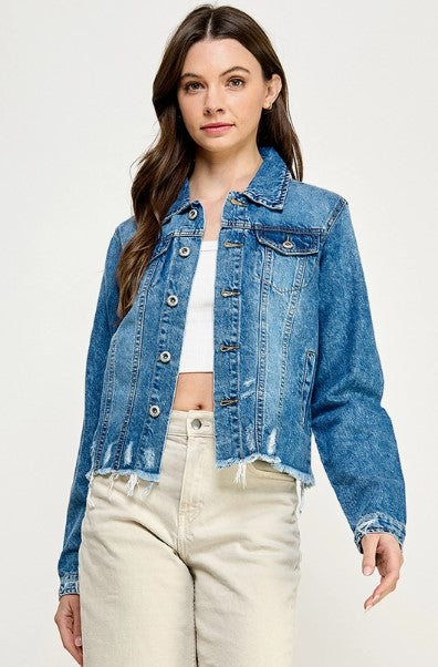 Ladies' Cropcut Denim Jacket – Backroad District Apparel