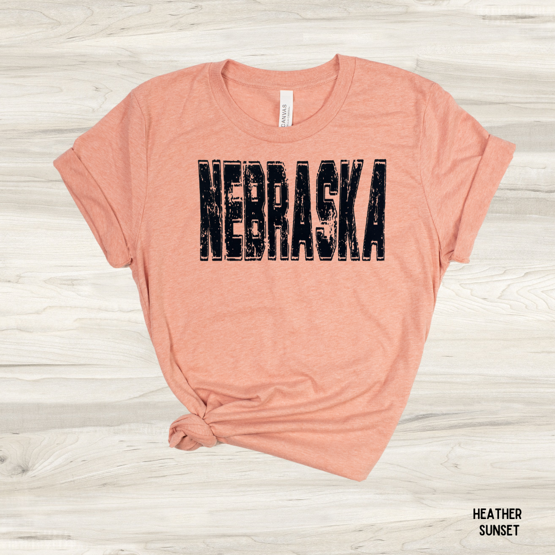 "Nebraska" Graphic Tee - Pink - Last One - Size Medium