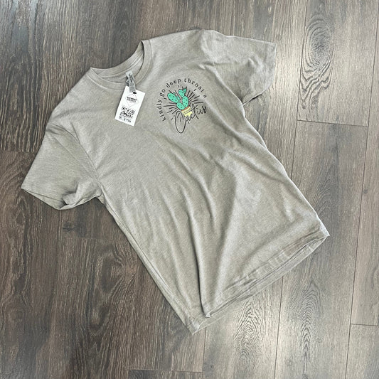 Kindly Go.. Cactus Graphic Tee - Stone