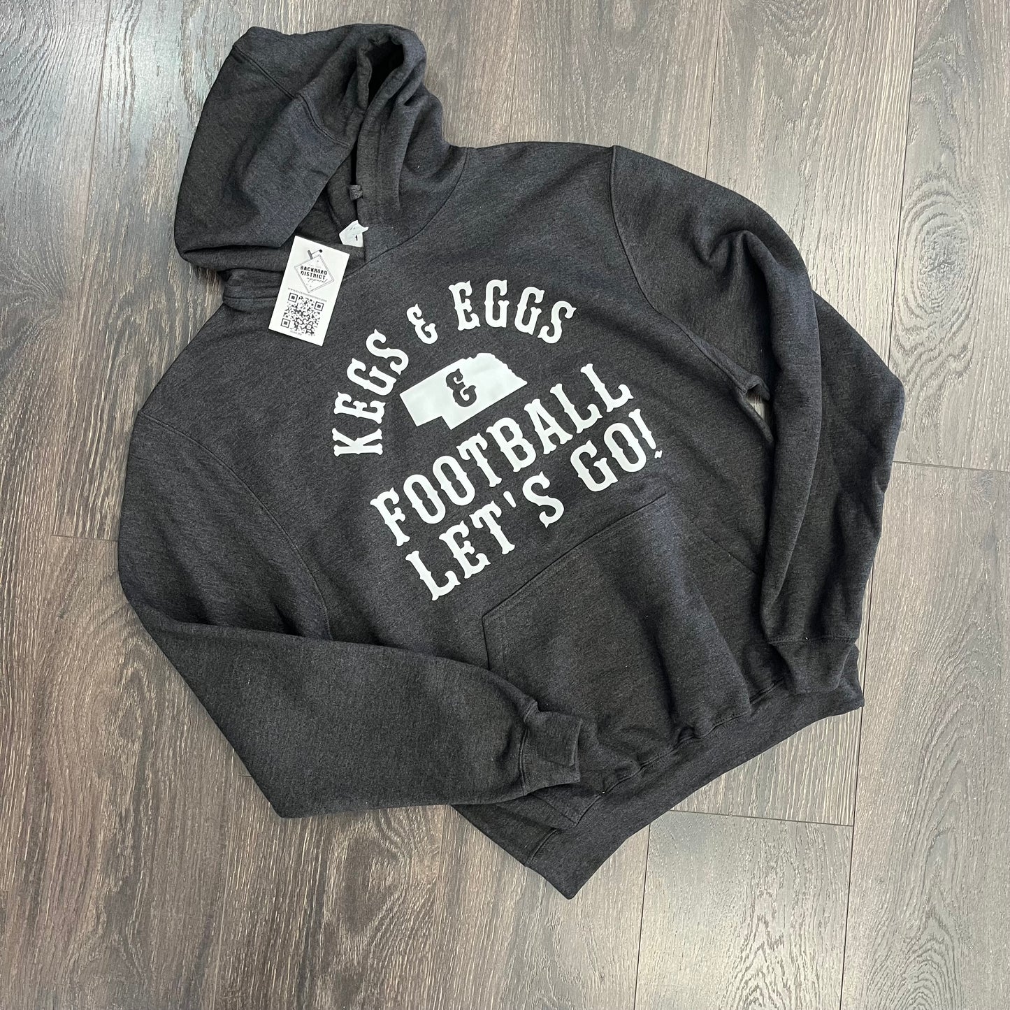 Kegs, Eggs & Football Graphic Hoodie - Black