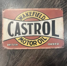 Castrol Motor Oil Vintage Look Tin Sign | Cave + Co.