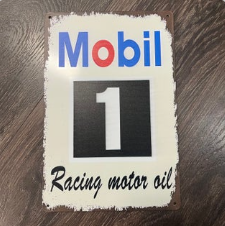 Mobil 1 Racing Motor Oil Tin Sign | Cave + Co.