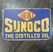 Sunoco The Distilled Oil Tin Sign | Cave + Co.