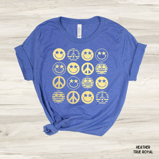 Smiley Face Peace Sign Graphic Tee