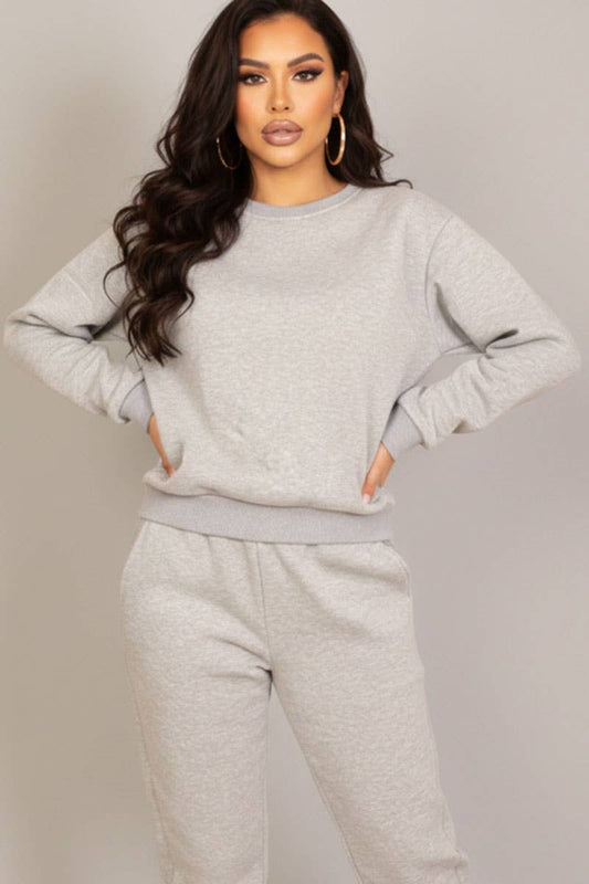 Fleece Crewneck Pullover - Athletic Grey