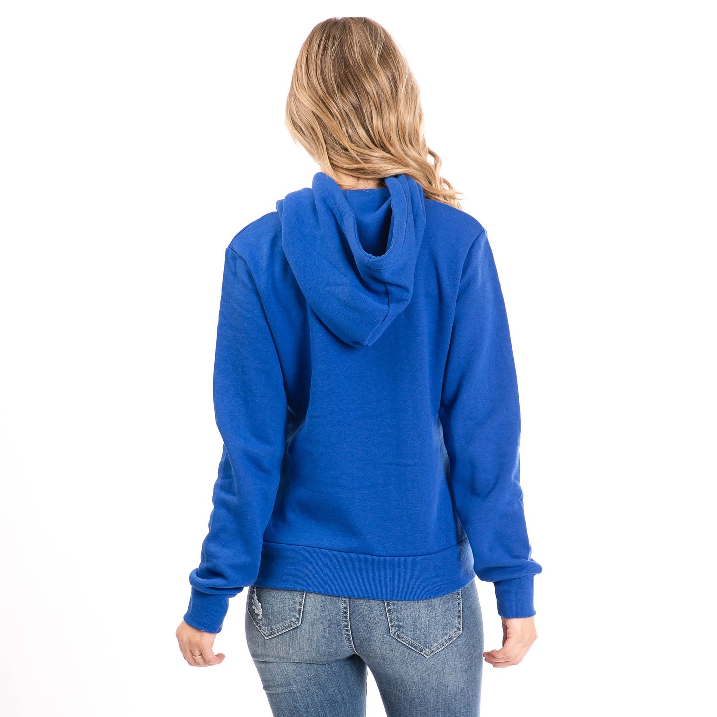 Active Fleece Lined Pullover Hoodie – Royal Blue Women’s Sweatshirt – Cozy Fleece Lining - Back