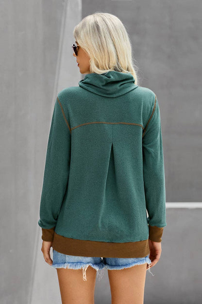 Turtleneck Long Sleeve Top - Mint