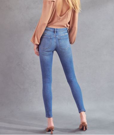 Caprice High Rise Super Skinny Jeans – medium wash women’s high rise skinny denim - Back