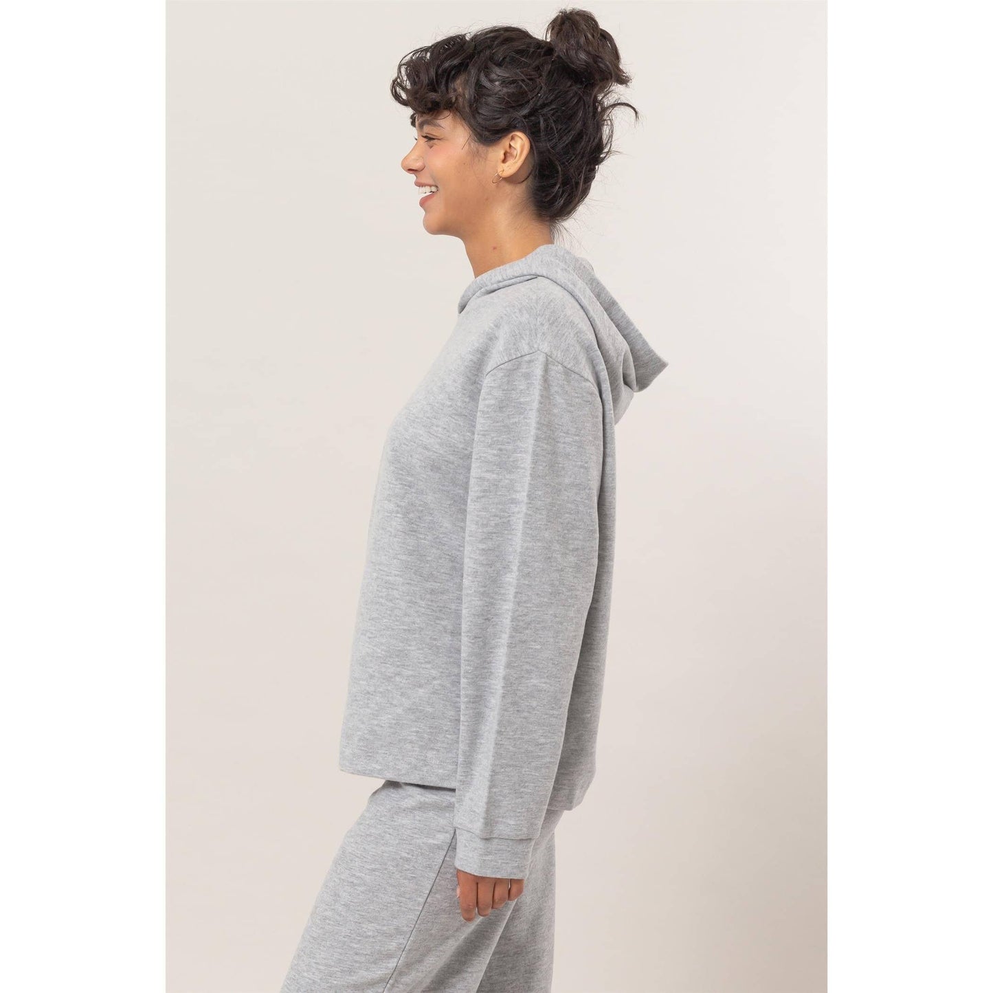 Drop Shoulders Relax Hoodie - Athletic Grey
