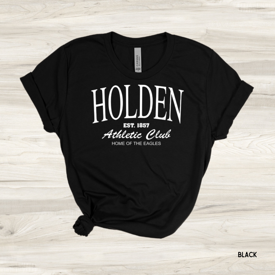 Holden Athletic Club SS Tee – white print unisex graphic t‑shirt - Black
