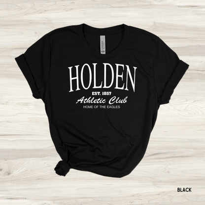 Holden Athletic Club SS Tee – white print unisex graphic t‑shirt - Black