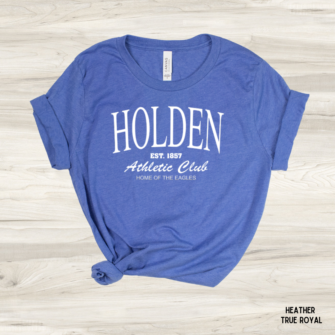 Holden Athletic Club SS Tee – white print unisex graphic t‑shirt - Blue