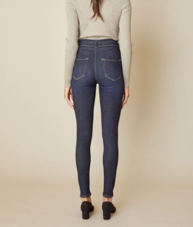 KanCan Ellen ultra high rise super skinny jean in extra dark wash — Back View
