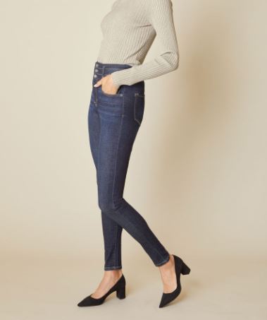 KanCan Ellen ultra high rise super skinny jean in extra dark wash — Side View