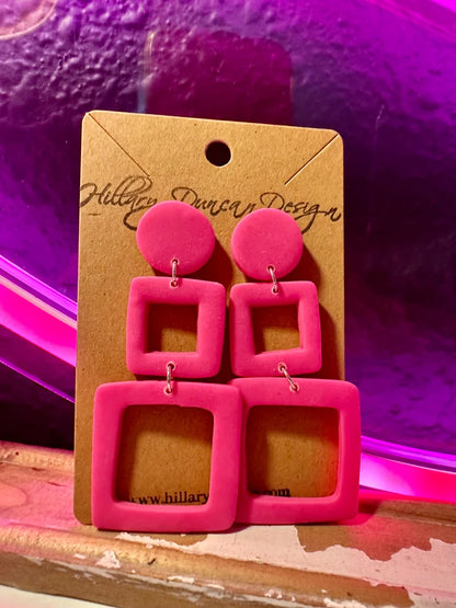 Groovy Pink Dangle Earring