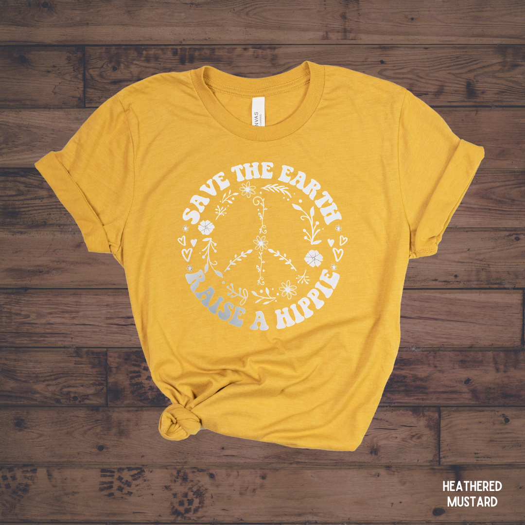 Save The Earth funny graphic tee in heather mustard - unisex sarcastic women's t-shirt