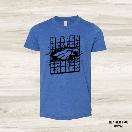 Youth Holden Eagles short sleeve tee in heather true royal - kids hometown pride t-shirt