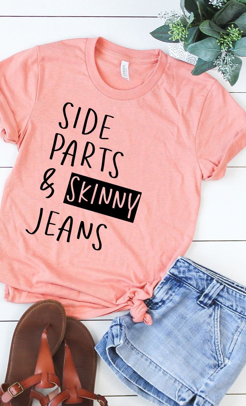 Side Parts & Skinny Jeans Graphic Tee - Last One - Size XLarge