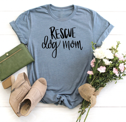 "Rescue Dog Mom" Graphic Tee - Last One - Size Small