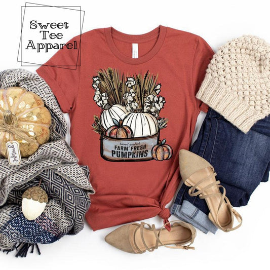 Farm Fresh Pumpkins Graphic Tee - Last One - Size Small