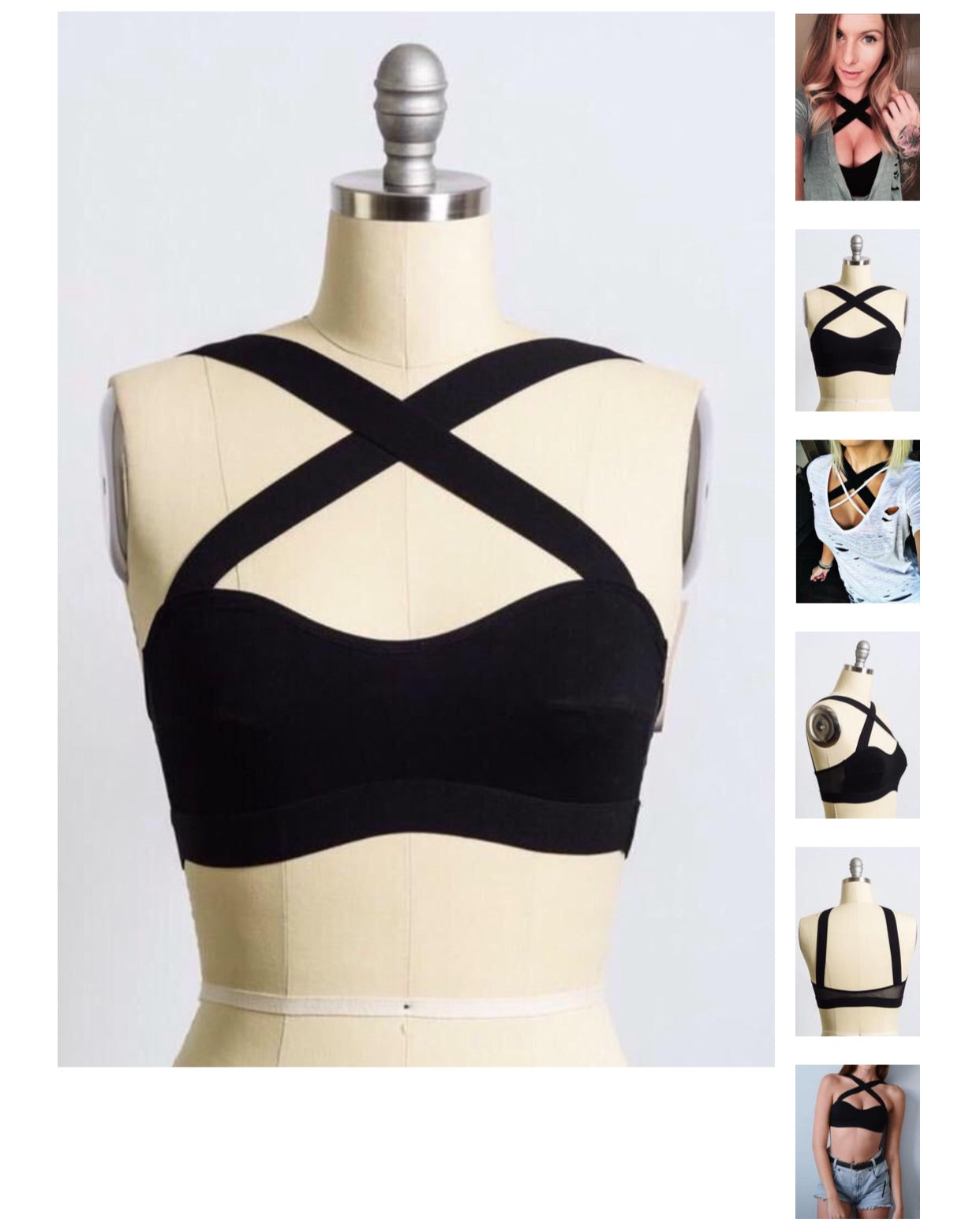 Cross Front Bralette - Last One - Size Small