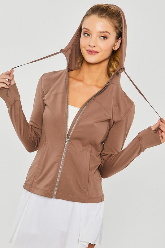 Solid Long Sleeve Performance Jacket - Cocoa