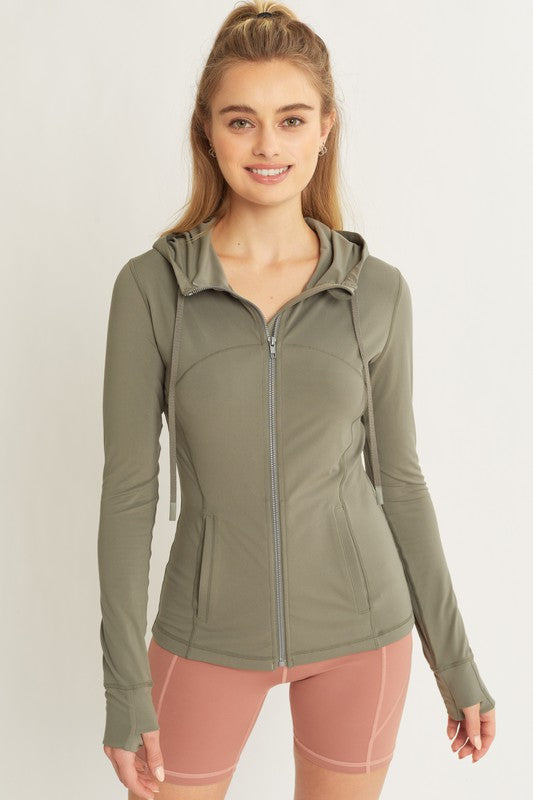 Solid Long Sleeve Performance Jacket - Moss